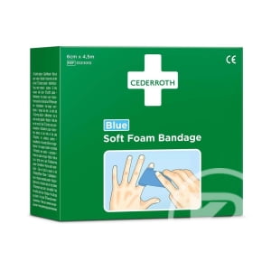 Soft Foam bandage, blå 6cm x 4,5m Cederroth