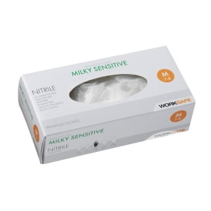Handske Worksafe Nitrile Milky Sensitive XS 5-6 - XL 9-10 engångs