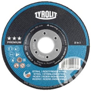 TYROLIT navrondell 2IN1 230x7x22,23 vinkelböjd A24Q PREMIUM stål/rostfritt stål