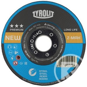 TYROLIT navrondell Z-MAX LONGLIFE 125x7x22,23 vinkelböjd ZA24S PREMIUM stål